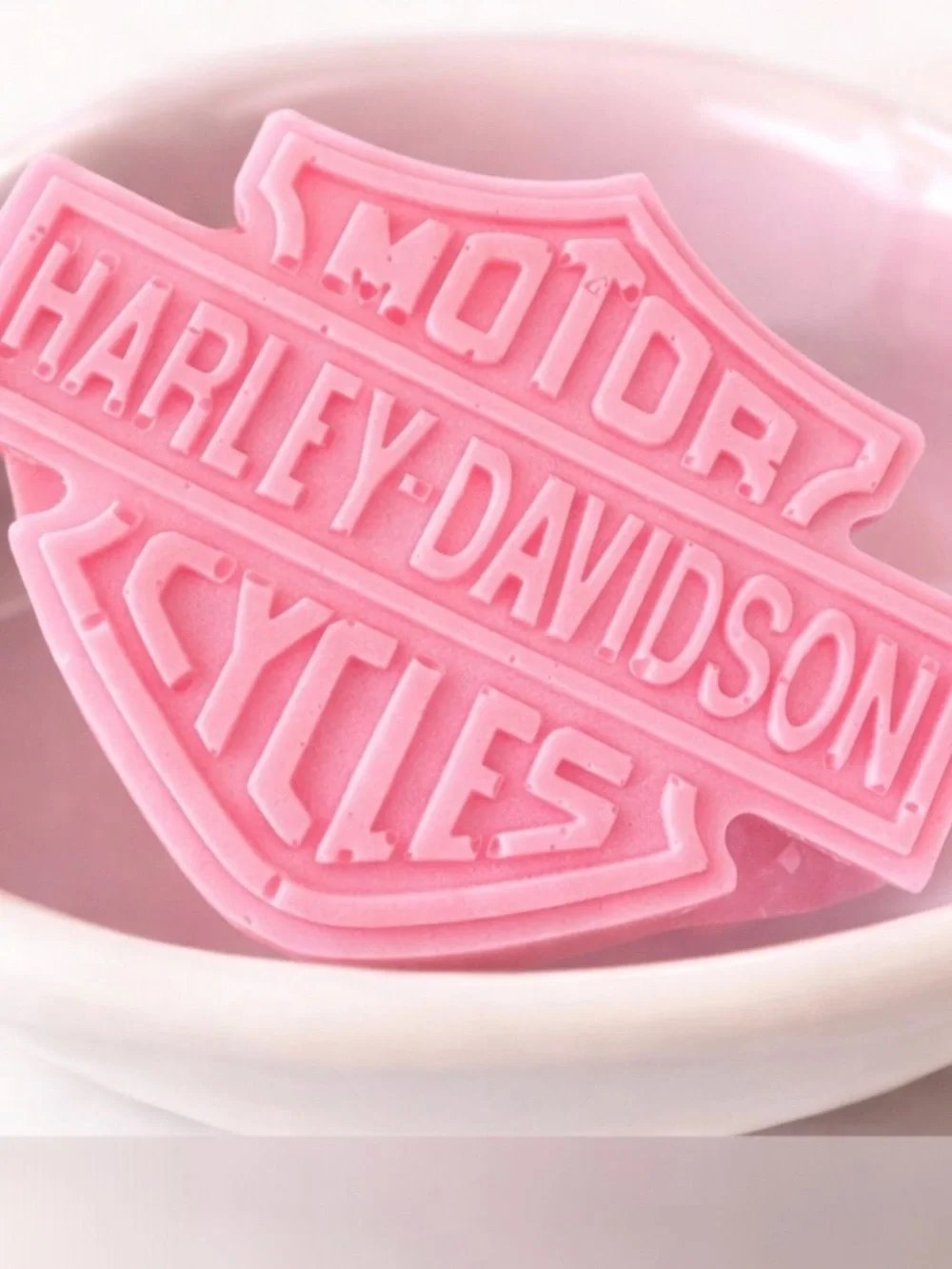 Strawberry & cream Soap 5x3in 5oz HANDMADE donkey milk Harley Davidson